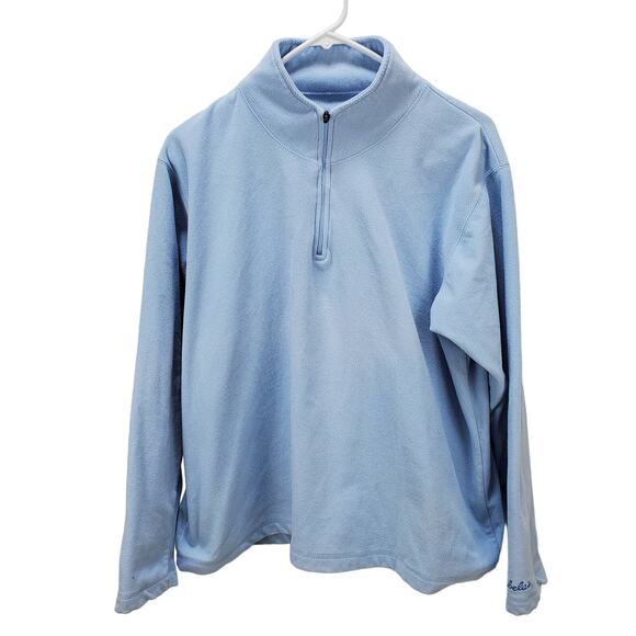 Cabelas Sweatshirt Womens XL Regular Blue 1/4 Zip Long Sleeve 100% Polyester Top - Picture 1 of 11